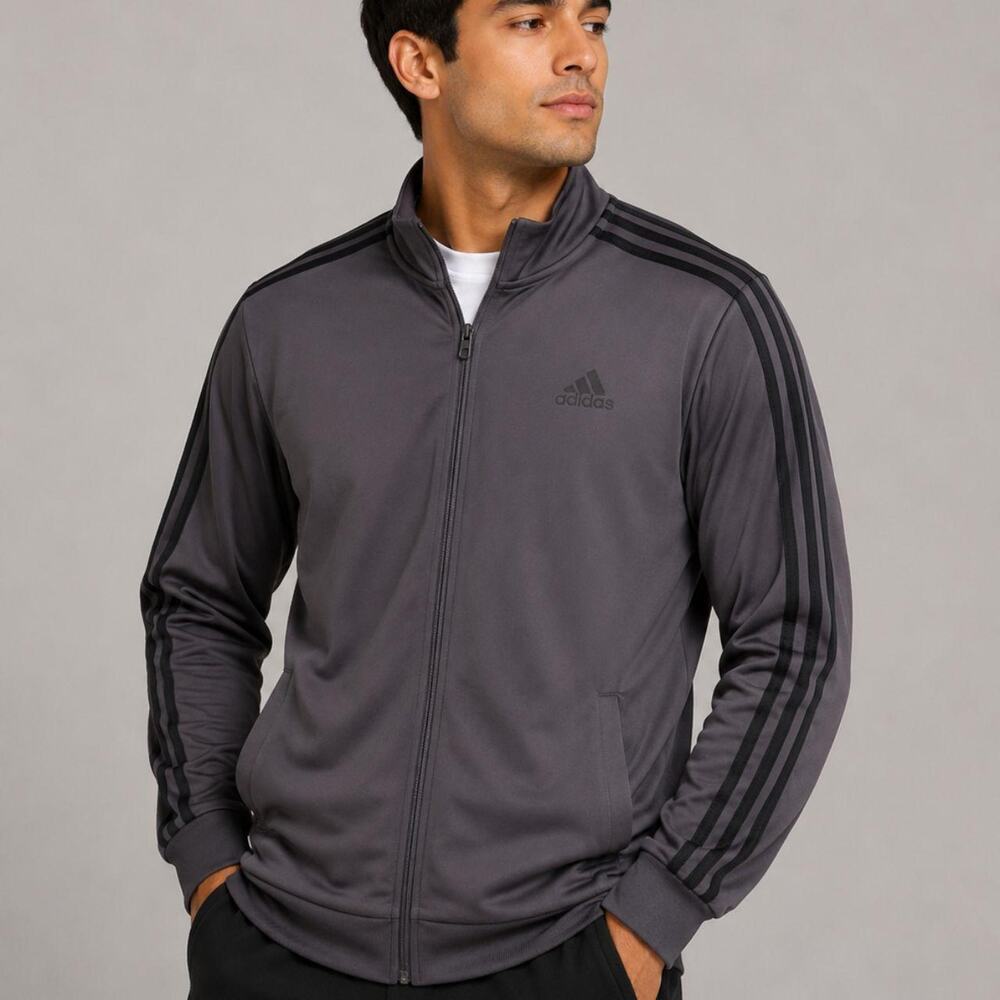 Adidas triple black track jacket